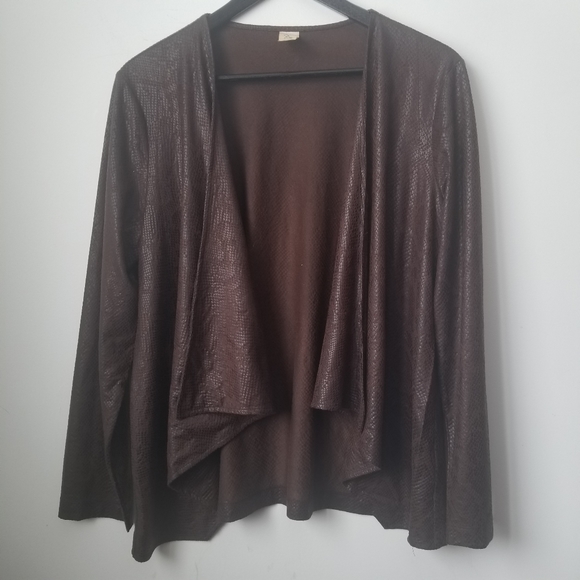 Rock 47 wrangler women's brown open front cardigan - Picture 8 of 8